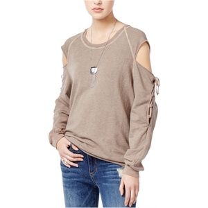 Urban Outfitters Project Social T Cold Shoulder Sweatshirt Charcoal Gray